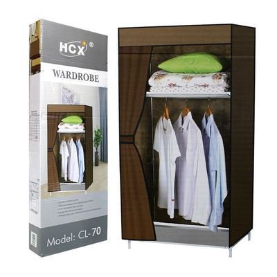 Guarda Roupa Portatil Armario Arara Roupas Organizador Cabideiro Prateleiras Organizador Compacto Azul