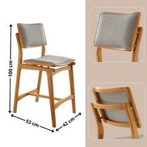 Conjunto Com 2 Banquetas Eva Moderna Luna Imbuia Natural