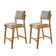 Conjunto Com 2 Banquetas Eva Moderna Luna Imbuia Natural