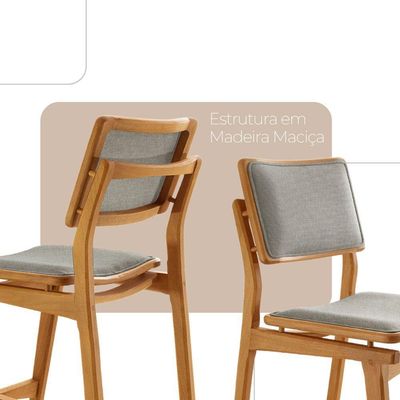 Conjunto Com 2 Banquetas Eva Moderna Luna Imbuia Natural