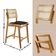 Conjunto Com 2 Banquetas Eva Premium Linho Preto Imbuia Natural