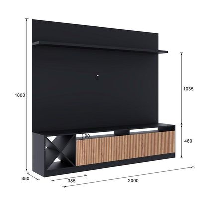 Estante Para Tv Trento Até 60 Polegadas 2 Portas Quiditá Preto/brise