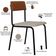 Kit 08 Cadeiras Estofada Para Sala De Jantar Sense Preto C01 Linho Palha Courino Caramelo - Lyam Decor