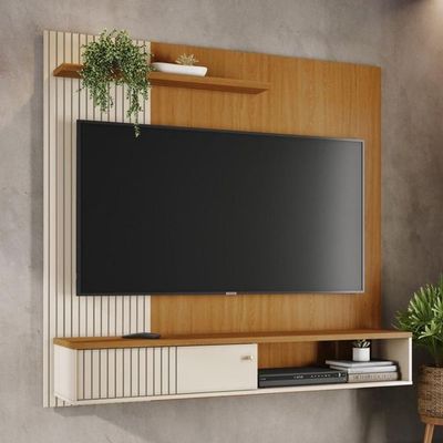 Bancada Suspensa Aurora Para 65 Polegadas Com Portas - Madetec Cinamomo Off White