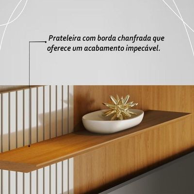Bancada Suspensa Aurora Para 65 Polegadas Com Portas - Madetec Cinamomo Off White