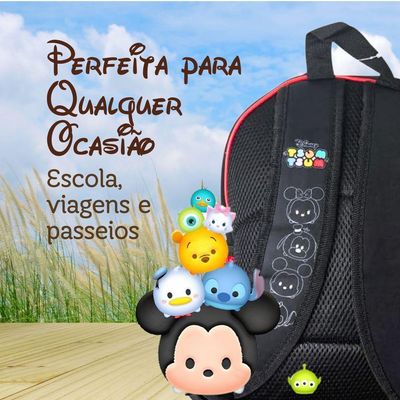Mochila Escolar Infantil Mickey Mouse Com Orelhinhas 3d - Prática E Confortável