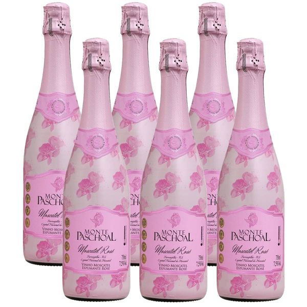 Kit 06 Unidades Espumante Monte Paschoal Moscatel Rosé 750ml Kit 06 Unidades Espumante Monte Paschoal Moscatel Rosé 750ml