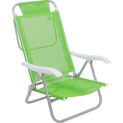 Cadeira de Praia Reclinável Sunny em Alumínio Verde Bel Único