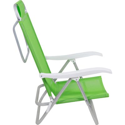 Cadeira de Praia Reclinável Sunny em Alumínio Verde Bel Único