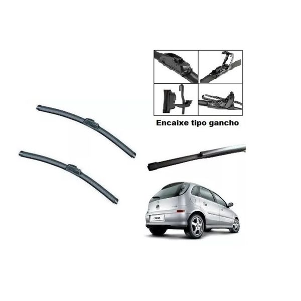 Kit Palheta Limpador Parabrisa Para-brisa Chevrolet Corsa Hatch 2002 à 2012 Kit Palheta Limpador Parabrisa Para-brisa Chevrolet Corsa Hatch 2002 à 2012