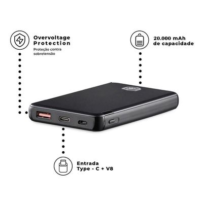 Carregador Portátil Powerfast - 20.000mAh - Gshield