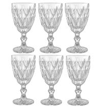 Jogo de 8 Taças para Agua Clear Vitral Verre - Mimo Style