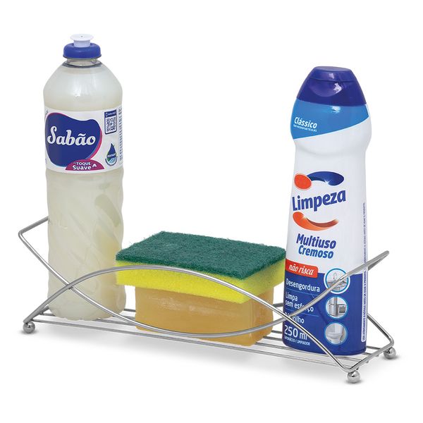 Porta Detergente Esponja Bucha Sabão Organizador Pia Cozinha Suporte Cromado Porta Detergente Esponja Bucha Sabão Organizador Pia Cozinha Suporte Cromado