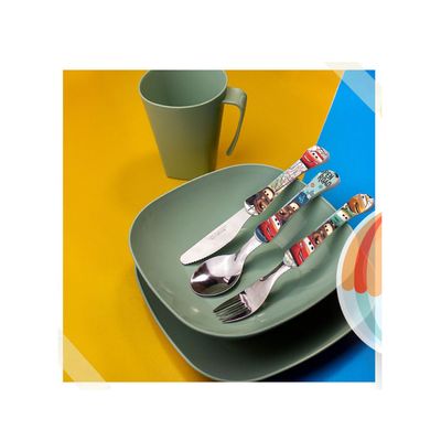 Talheres Infantil Disney Carros Garfo Faca Colher e Estojo