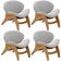 Kit 4 Poltronas Decorativa Orgânica Sala Living Kadosh L02 Bouclê Cinza - Lyam Decor