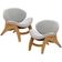 Kit 2 Poltronas Decorativa Orgânica Sala Living Kadosh L02 Bouclê Cinza - Lyam Decor