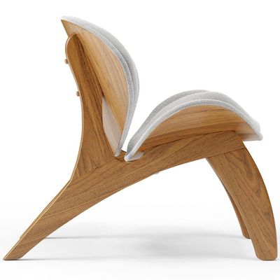 Kit 4 Poltronas Decorativa Orgânica Sala Living Kadosh L02 Bouclê Cinza - Lyam Decor