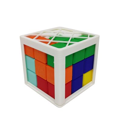 Cubo Encaixe Quebra Cabeça Puzzle Tetris Grande 8 cm com Base