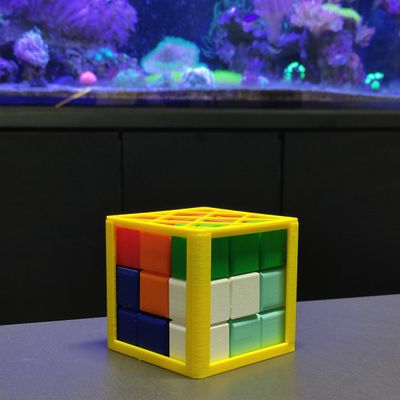 Cubo Encaixe Quebra Cabeça Puzzle Tetris Grande 8 cm com Base