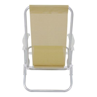 Cadeira Lazy Reclinável 4 Posições em Aluminio Bege Bel Único