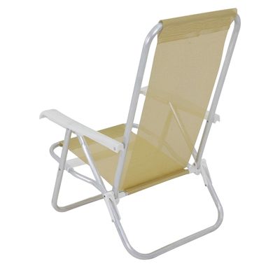 Cadeira Lazy Reclinável 4 Posições em Aluminio Bege Bel Único