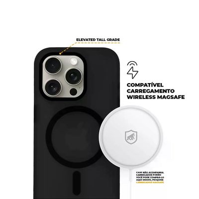 Kit Capa Magsafe Pro Preta e Pelicula Ultra Glass para iPhone 15 Pro - Gshield