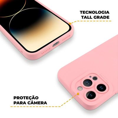 Capa para iPhone 14 Pro - Rosa - Silicon Cloud - Gshield