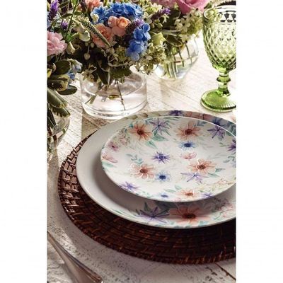 Prato Sobremesa Tramontina Floratta 21cm Porcelana Decorada