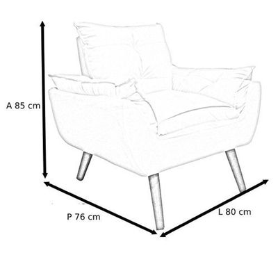 Kit 02 Poltrona/cadeira Decorativa Glamour Com Pés Quadrado Marrom