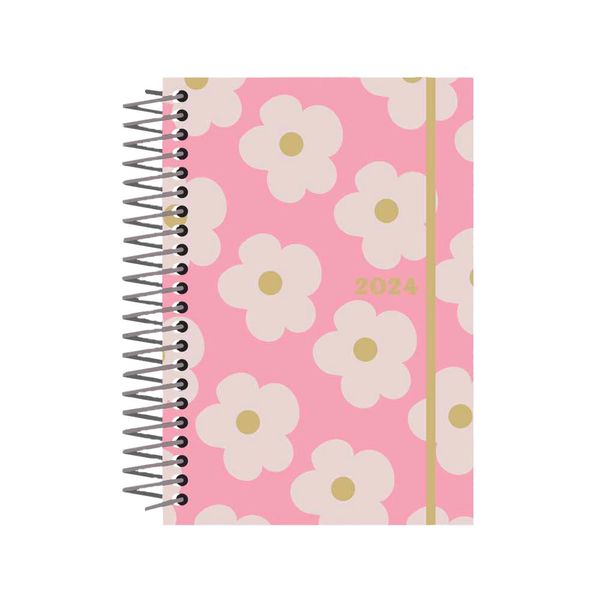 Agenda Média Confetti LB Margaridas Rosa
