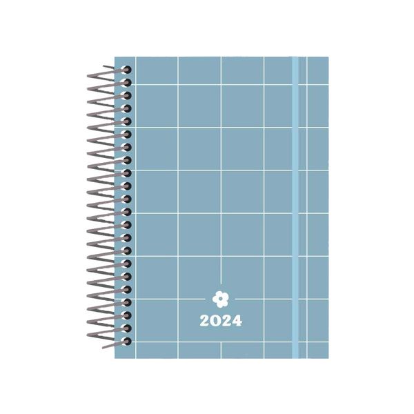 Agenda Espiral Confetti Candy Xadrez Azul