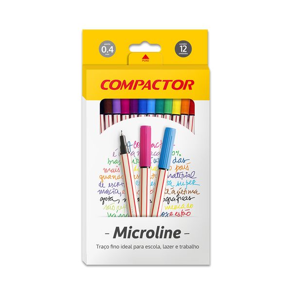 Caneta Hidrográfica Compactor Microline 0.4mm com 12 Unidades Caneta Hidrográfica Compactor Microline 0.4mm com 12 Unidades