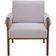 Poltrona Decorativa Para Sala de Estar Living Aymê L02 Linho Cinza - Lyam Decor