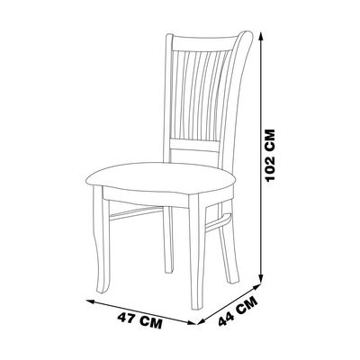 Kit 6 Cadeiras Decorativa Sala de Jantar Madeira Maciça Bakeri  Linho Cinza/Imbuia - Gran Belo