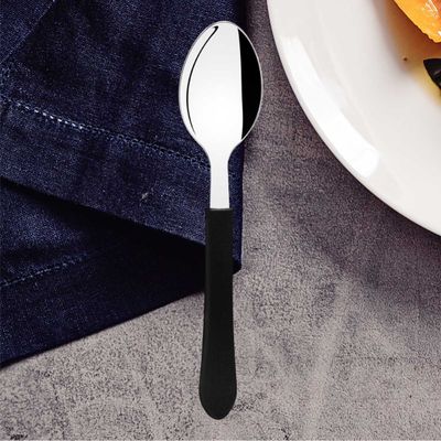 Kit 2 Colher de Mesa Tramontina Leme Inox Cabo Preto