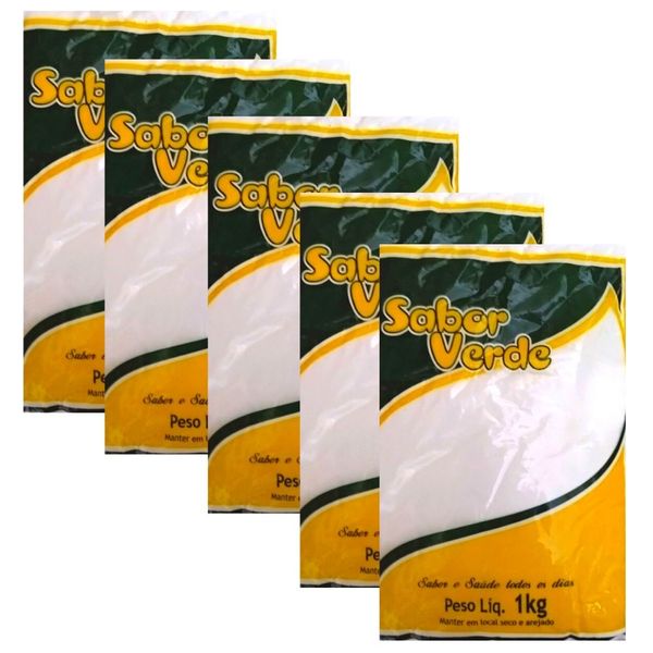 Bicarbonato de Amônio  ou  Sal Amoníaco 5 pacotes de 1kg  Sabor Verde (Total 5 Kg)