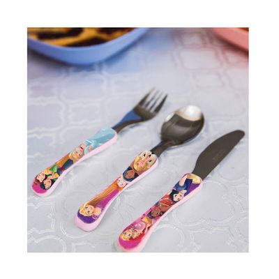 Talheres Infantil Disney Princesas Jogo Garfo Faca Colher 3un