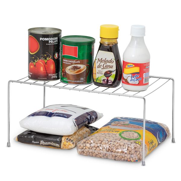 Organizador Armário Prateleira Multiuso Pequena Cromado Organizador Armário Prateleira Multiuso Pequena Cromado