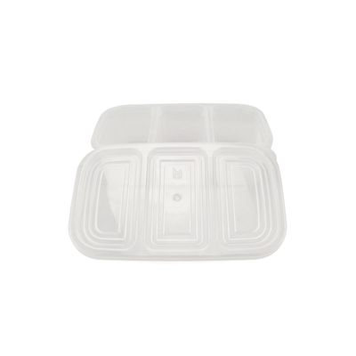 Kit 3 Potes Conservador de Alimentos C/ 3 Divisórias Nitron 1,1L e Tampa P/ Petiscos Plástico Livre de BPA