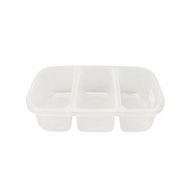Kit 3 Potes Conservador de Alimentos C/ 3 Divisórias Nitron 1,1L e Tampa P/ Petiscos Plástico Livre de BPA