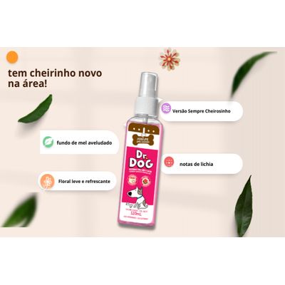 Perfume cães gatos sempre cheirosinho Dr. Dog alta fixação hipoalergênico