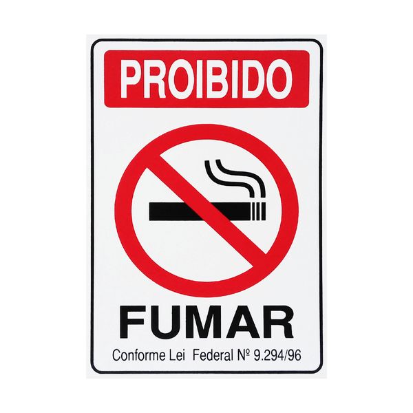Placa De Sinalização Proibido Fumar 15x20 Acesso - P-5/1 F9e Placa De Sinalização Proibido Fumar 15x20 Acesso - P-5/1 F9e