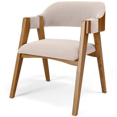 Kit 02 Cadeiras Para Sala de Jantar e Estar Living Estofada Suran L02 Suede Bege - Lyam