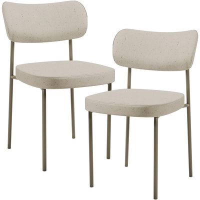 Kit 02 Cadeiras Para Sala De Jantar Melina Base Arena L02 Linho Bege - Lyam Decor