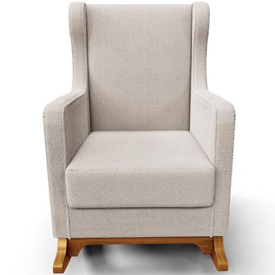 Poltrona de Amamentação com Balanço Mavie L02 Bouclê Creme - Lyam Decor