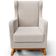 Poltrona de Amamentação com Balanço Mavie L02 Bouclê Creme - Lyam Decor