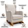 Poltrona de Amamentação com Balanço Mavie L02 Bouclê Creme - Lyam Decor