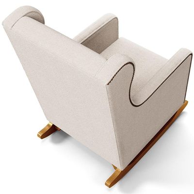 Poltrona de Amamentação com Balanço Mavie L02 Bouclê Creme - Lyam Decor