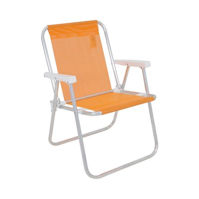 Cadeira de Praia Alta Lazy em Alumínio Laranja Bel Único