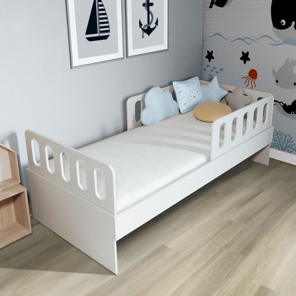 Cama Solteiro Mdf Bp Com 02 Grades E Cabeceira Megamobilia